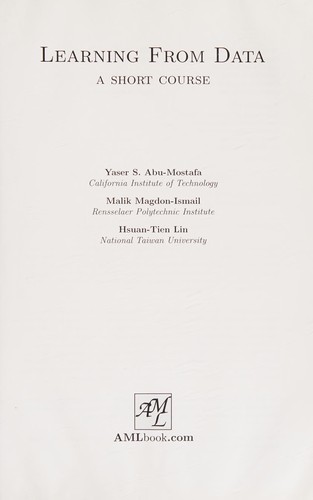Cover for Learning From Data