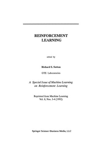 Cover for Reinforcement Learning: An Introduction (Second Edition)